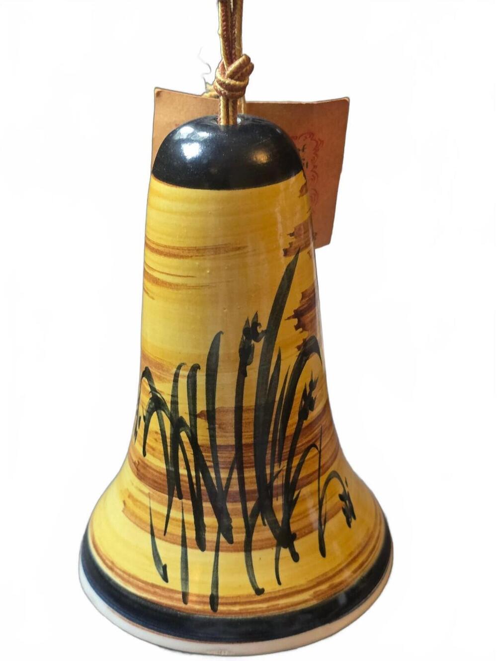 Vintage 70's Pacific Stoneware Hand Painted Windchime Bell Pottery 1970s NWT